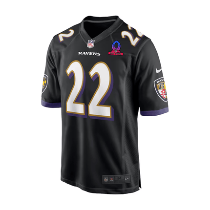 Derrick Henry Baltimore Ravens 2025 Pro Bowl Patch Alternate Game Men Jersey - Black