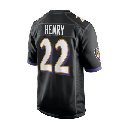 Derrick Henry Baltimore Ravens 2025 Pro Bowl Patch Alternate Game Men Jersey - Black