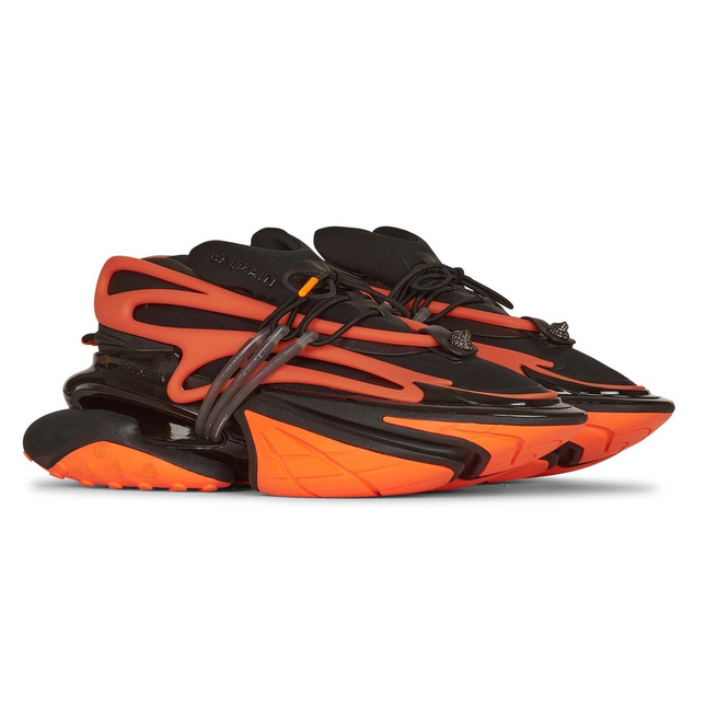Men's Balmain Unicorn Low-Top Orange Sneakers