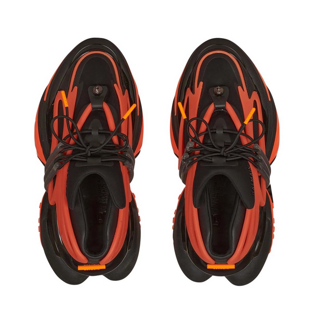 Men's Balmain Unicorn Low-Top Orange Sneakers