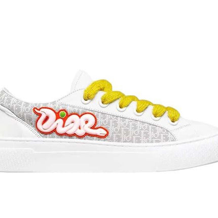 Men's Dior B33 Runner White Gray Calfskin Sneakers