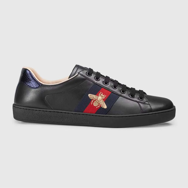 Men's Gucci Ace  Embroidered Black Bee Sneakers