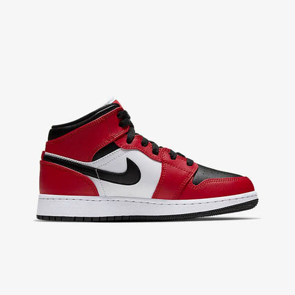 Men's Nike Air Jordan 1  Mid Chicago White Toe Shoes