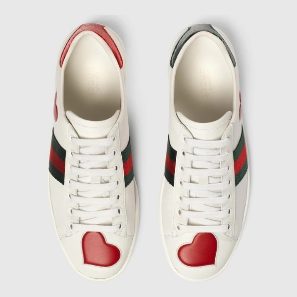 Men's Gucci Ace  Low Heart White  Sneakers