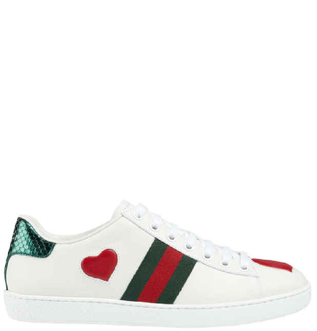 Men's Gucci Ace  Low Heart White  Sneakers