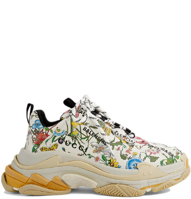 Men's Gucci x Balenciaga Triple S  Flora Print Sneakers
