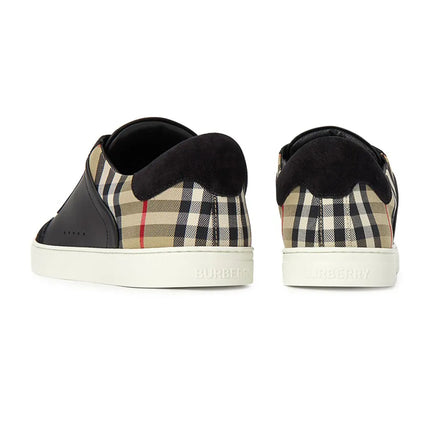 Men’s Burberry Leather Suede Check Black Sneaker