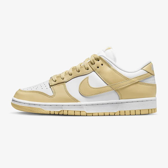 Men's  Nike Dunk Low Retro White Team Gold Shoes