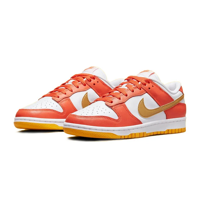 Men's Nike SB Dunk Low Golden Orange White Gold Shoes