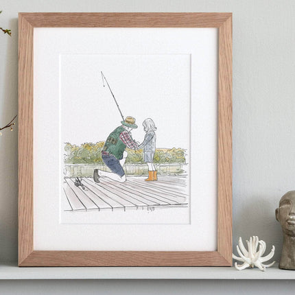 Grandparent Personalised Line Portrait - Custom Portrait Art