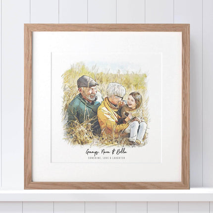 Grandma and Me Illustration - Custom Portrait Art