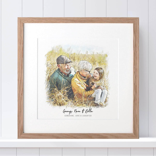Grandma and Me Illustration - Custom Portrait Art