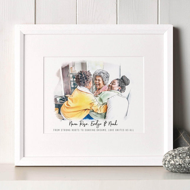 Grandma and Me Illustration - Custom Portrait Art