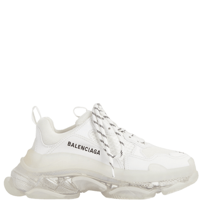 Men's Balenciaga Triple S Clear Sole Smoke White Sneakers