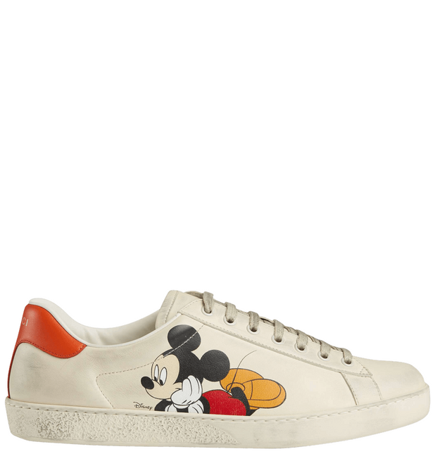 Men's Gucci x Disney Ace Low Mickey Mouse Ivory Sneakers