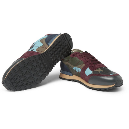 Men's Valentino Camo Rock Runners Multicolor Sneakers