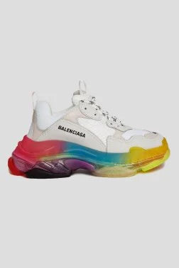 Men's Balenciaga Triple S Clear Sole Rainbow Sneakers