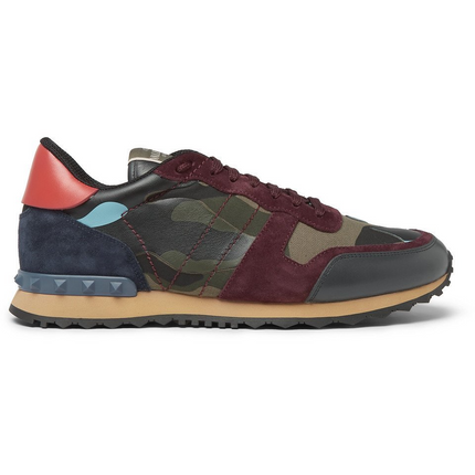 Men's Valentino Camo Rock Runners Multicolor Sneakers