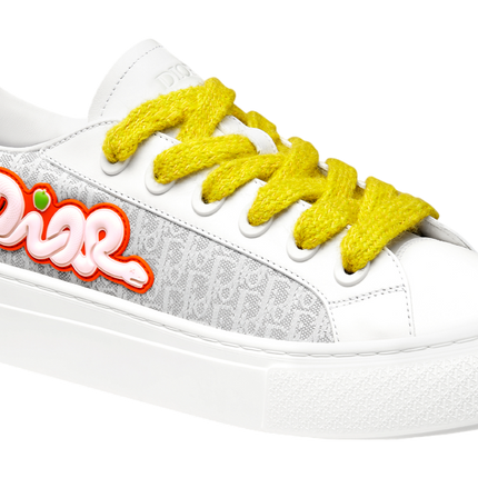 Men's Dior B33 Runner White Gray Calfskin Sneakers