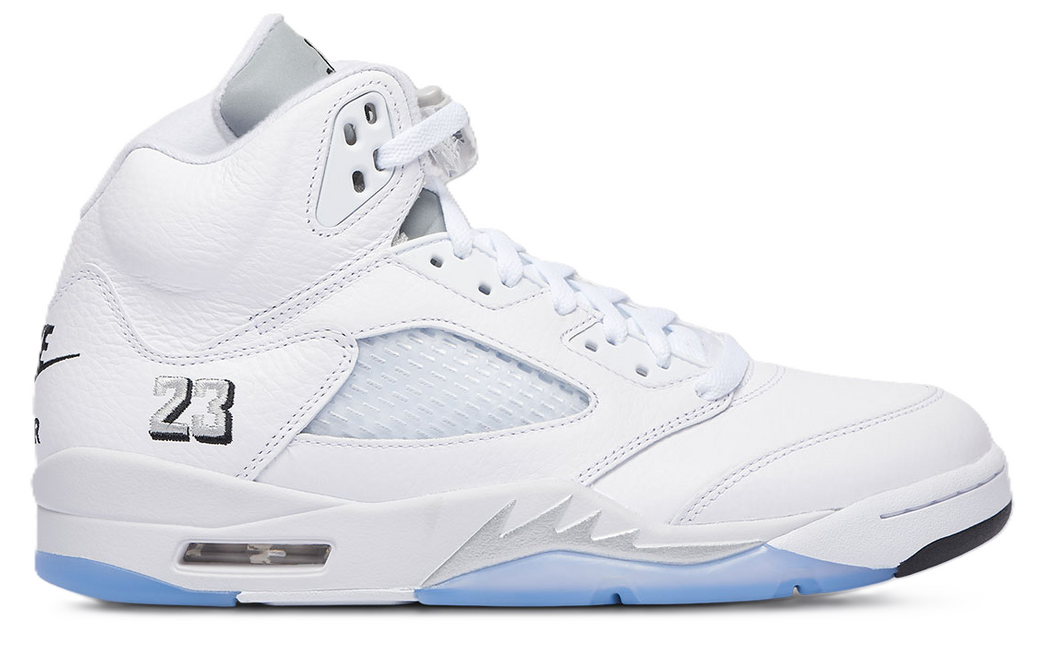 Men's Nike Air Jordan 5 White Metallic Shoes