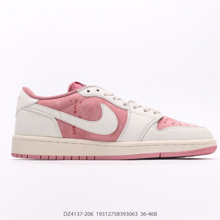 Men's Travis Scott x Air Jordan 1 Retro Low ‘ Shy Pink' Shoes