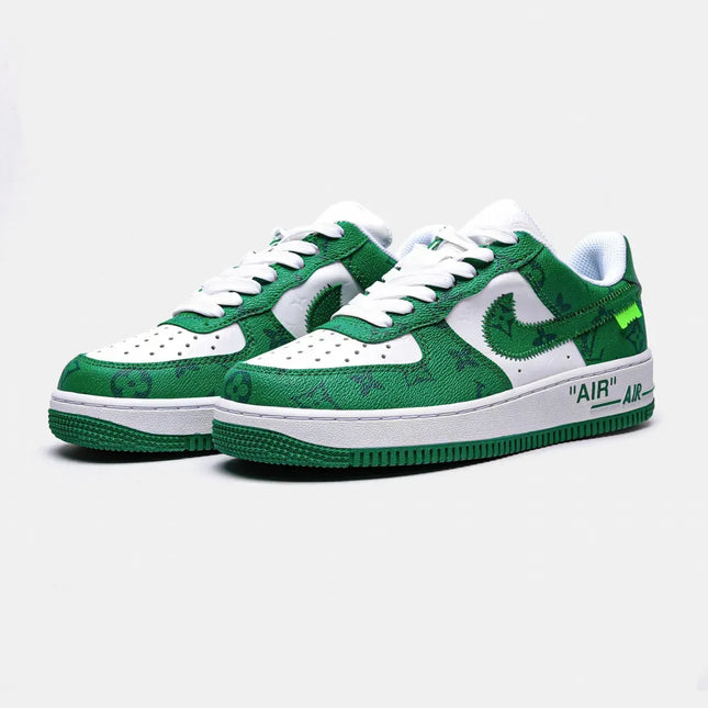Men's Nike x Louis Vuitton Air Force 1 Low Virgil Abloh White Green Shoes