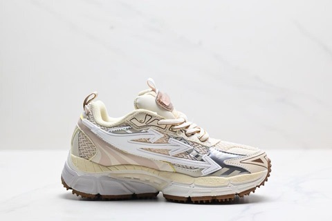 Men's Off-White Be Right Back Sneaker Met Mesh Details In Light Pink Brown