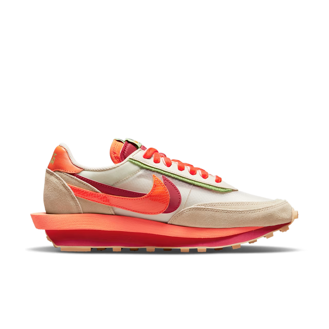 Men's Nike Sacai x Clot x LDWaffle Net Orange Blaze Shoes
