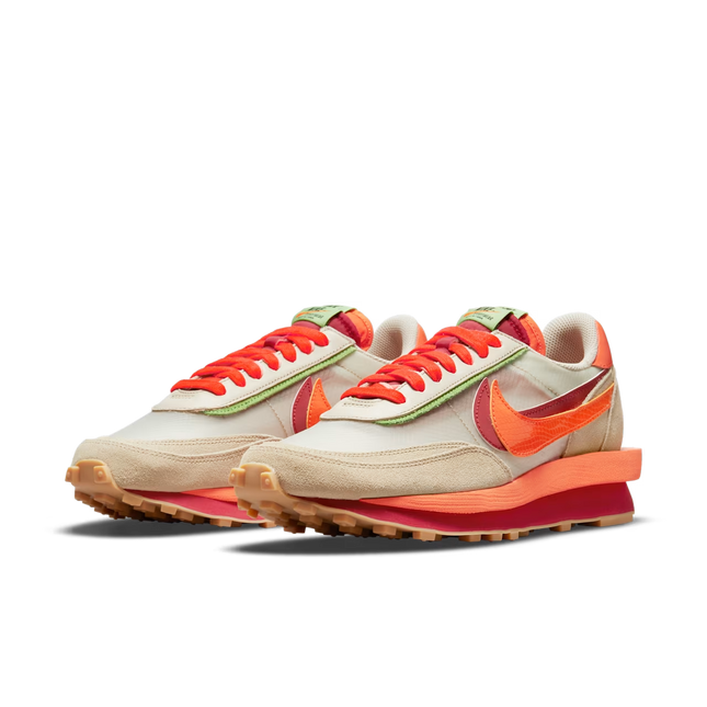 Men's Nike Sacai x Clot x LDWaffle Net Orange Blaze Shoes