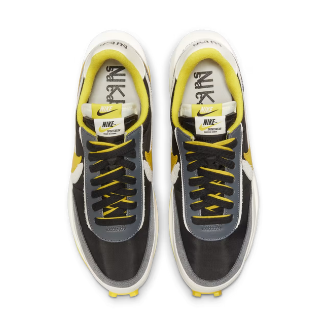 Men's LDWaffle x sacai x UNDERCOVER Black and Bright Citron Shoes