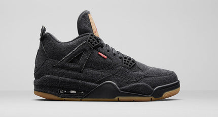 Men's   Leviâ€™s x Air Jordan 4 Retro Black Shoes
