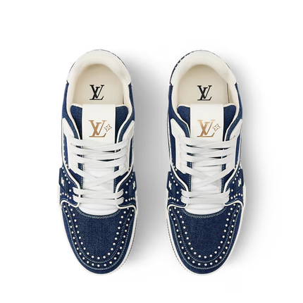 Men's Louis Vuitton Trainer Indigo Blue Sneakers