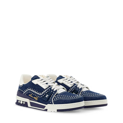 Men's Louis Vuitton Trainer Indigo Blue Sneakers