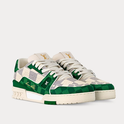 Men's Louis Vuitton LV Trainer White Green Sneakers