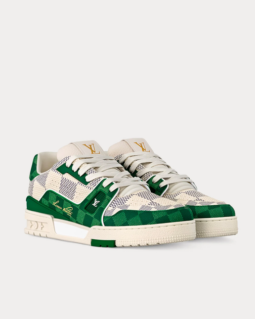Men's Louis Vuitton LV Trainer White Green Sneakers