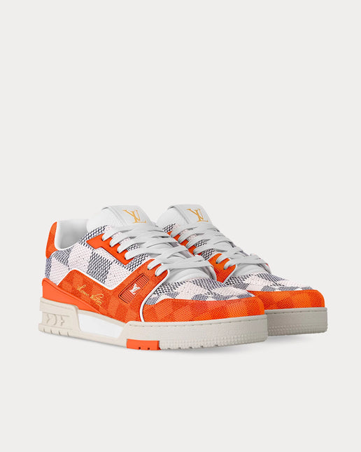 Men's Louis Vuitton LV Trainer Orange Sneakers
