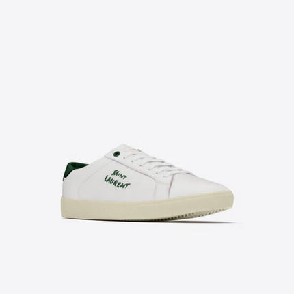 Men's Saint Laurent Court Classic SL06 White Green Sneakers