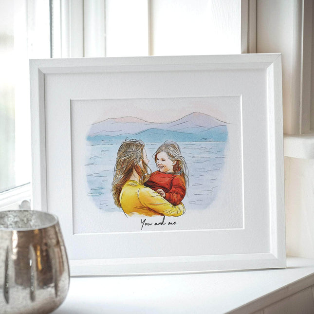 Mummy and Me Illustration - Custom Portrait Art