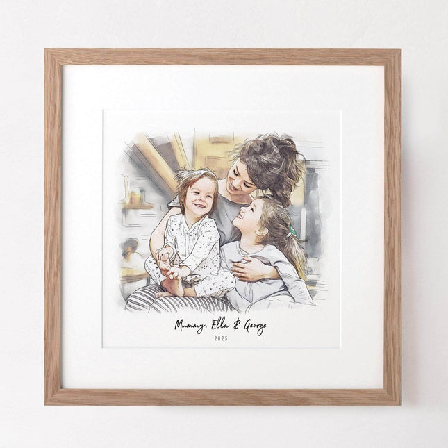 Mummy and Me Illustration - Custom Portrait Art