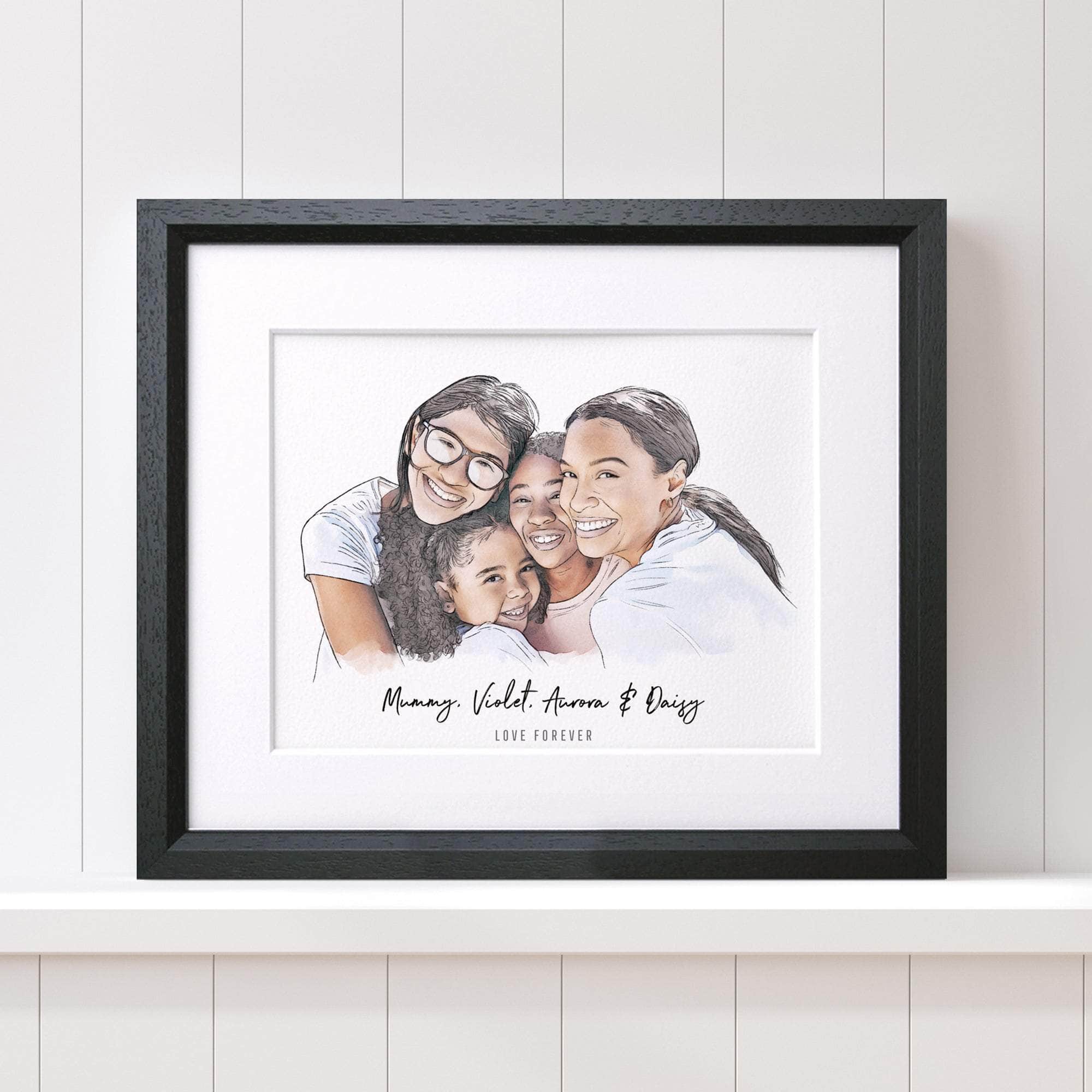 Mummy and Me Illustration - Custom Portrait Art