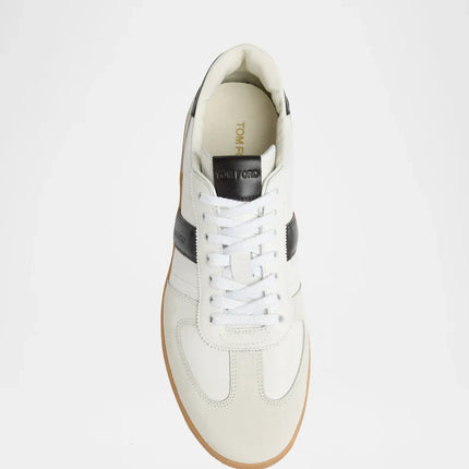 Men's Tom Ford Suede Sneakers With Panels Optical White