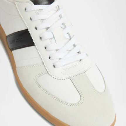 Men's Tom Ford Suede Sneakers With Panels Optical White