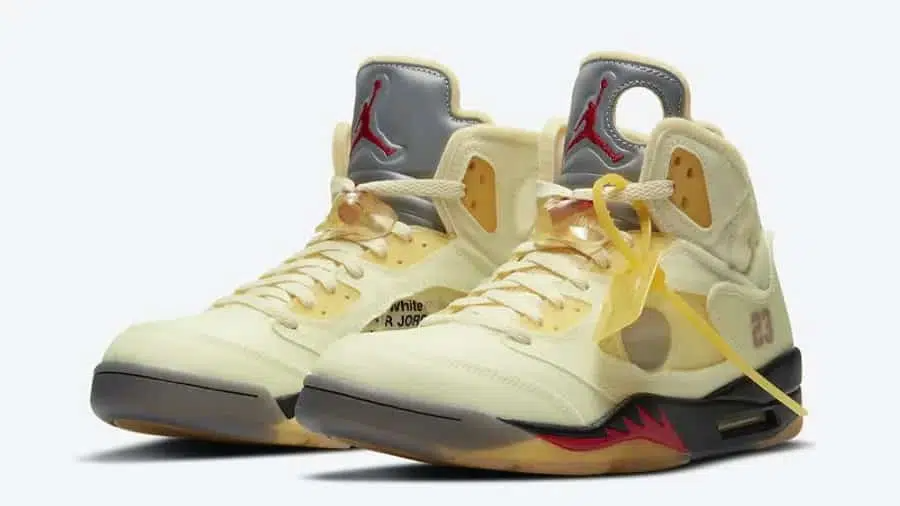 Men's Nike Air Jordan 5 Retro SP x Off-White Sail Shoes