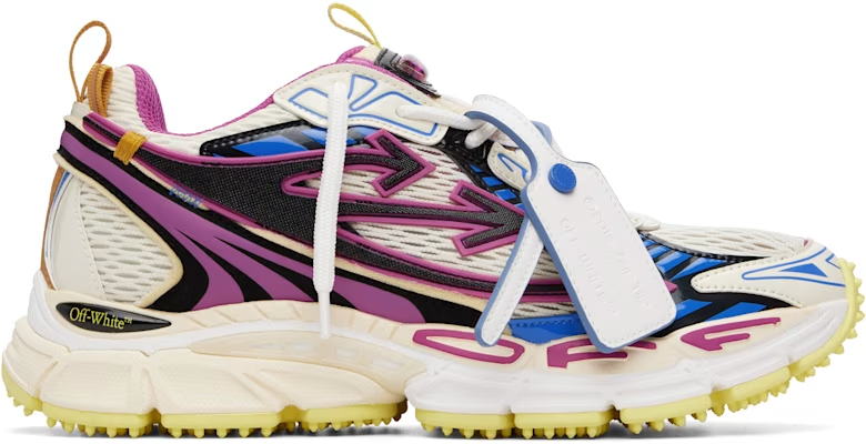 Men's Off-White & Pink 'Be Right Back' Sneakers Magenta Royal Blue