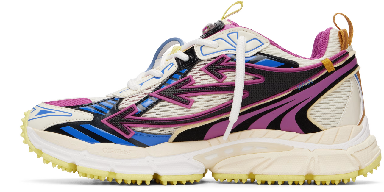 Men's Off-White & Pink 'Be Right Back' Sneakers Magenta Royal Blue
