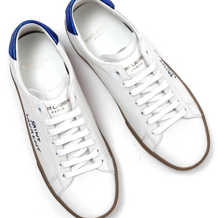 Men's Saint Laurent Court Classic SL06 White Pearl Blue Sneakers