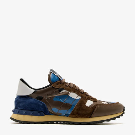 Men's Valentino Camo Rock Runners Multicolor Leather Sneakers