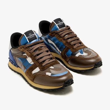 Men's Valentino Camo Rock Runners Multicolor Leather Sneakers