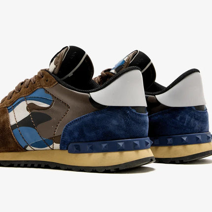 Men's Valentino Camo Rock Runners Multicolor Leather Sneakers