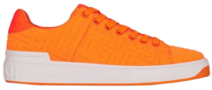 Men's Balmain B-Court Jacquard Neon Orange Sneaker